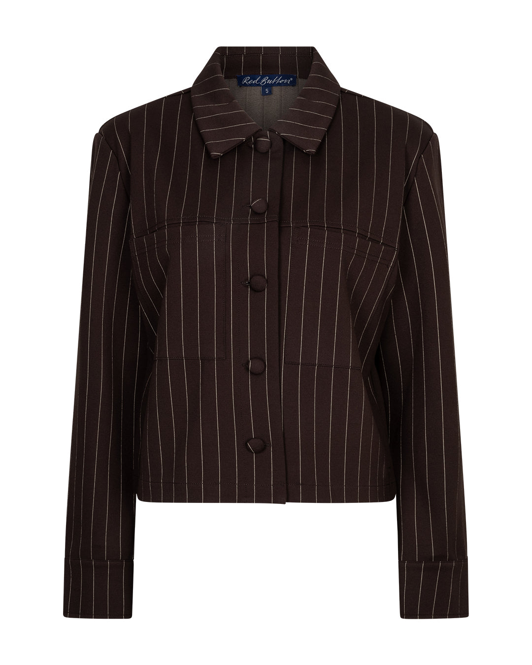 Red Button Jacket Punta Pinstripe