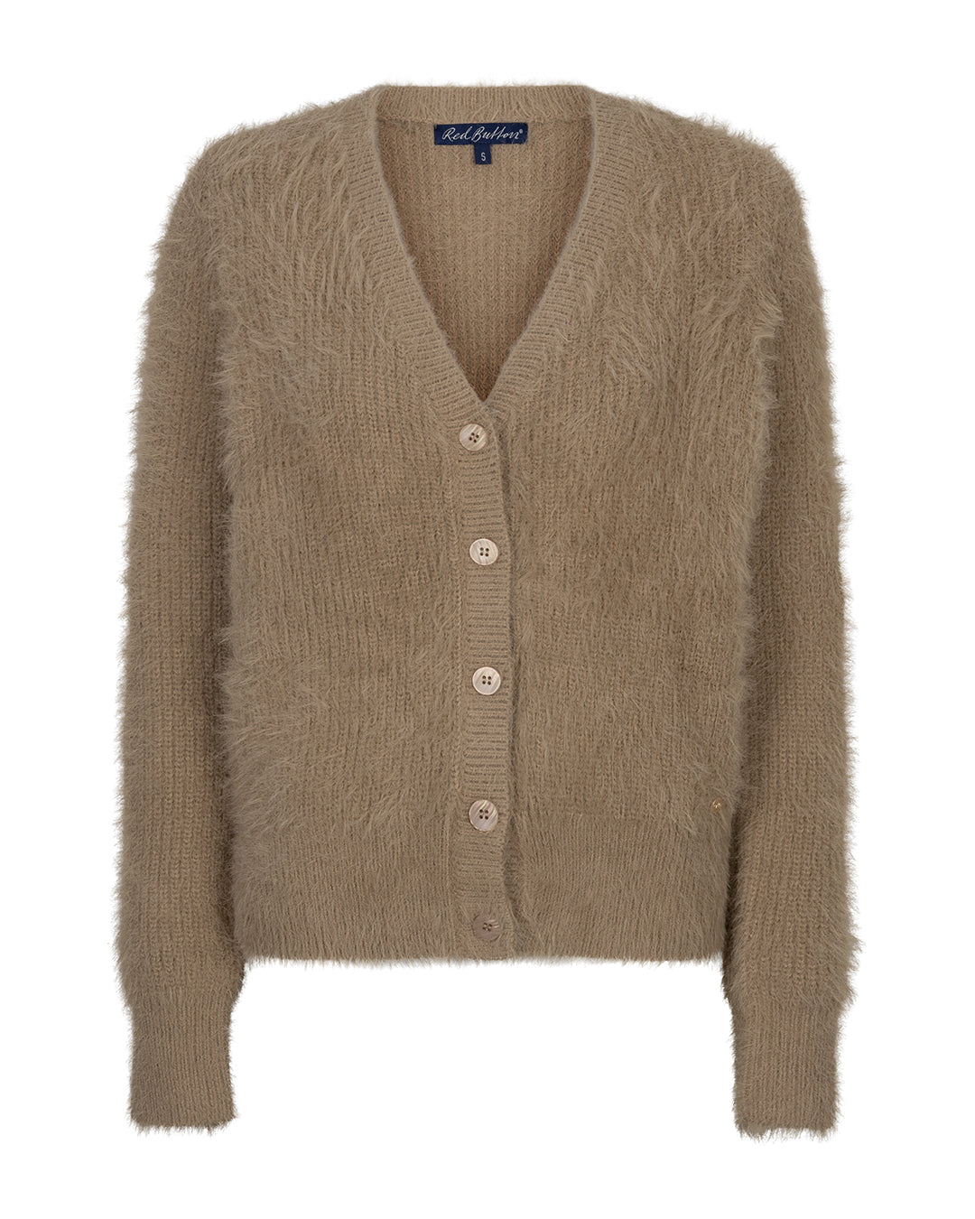 Red Button Cardigan Fuzzy