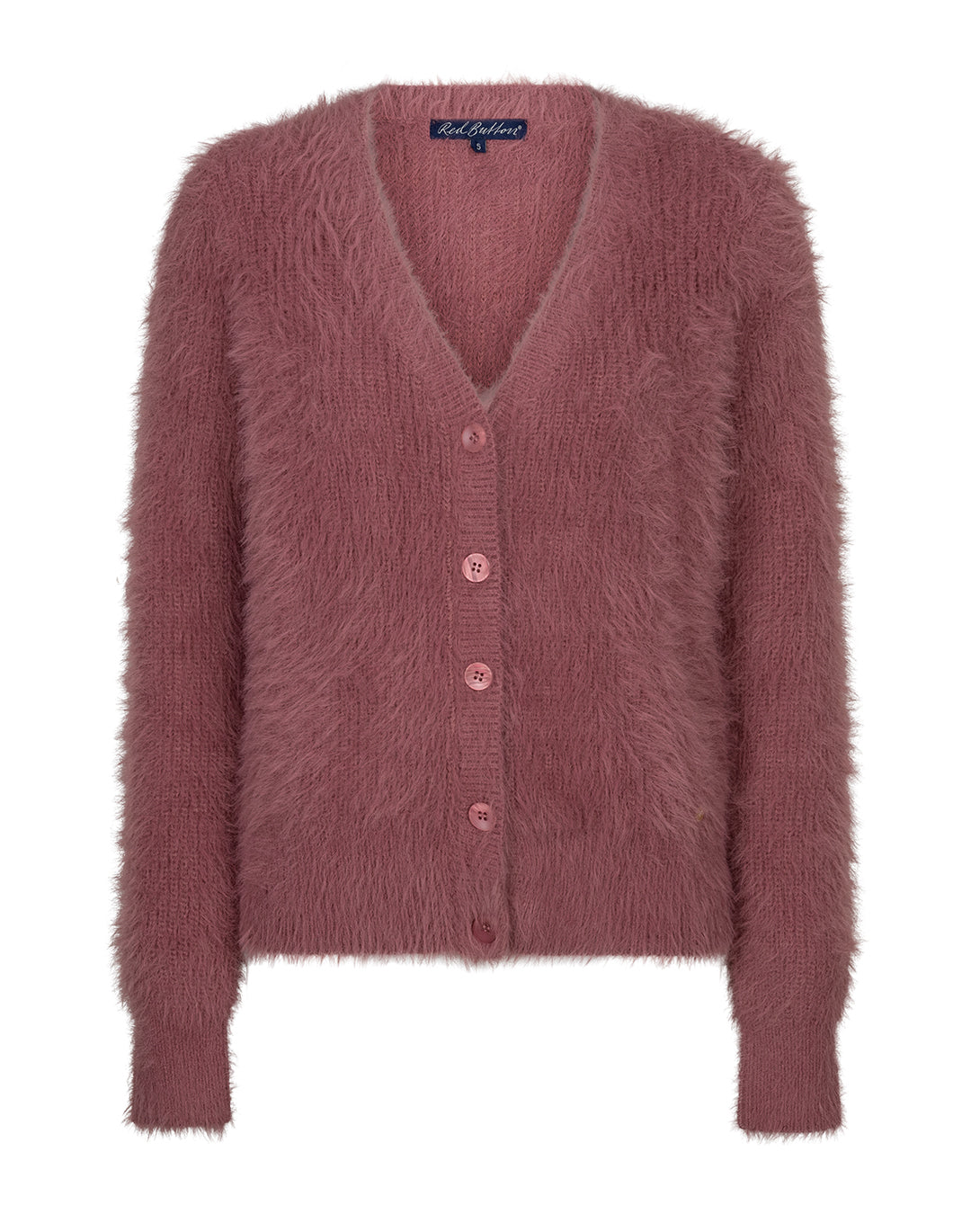 Red Button Cardigan Fuzzy