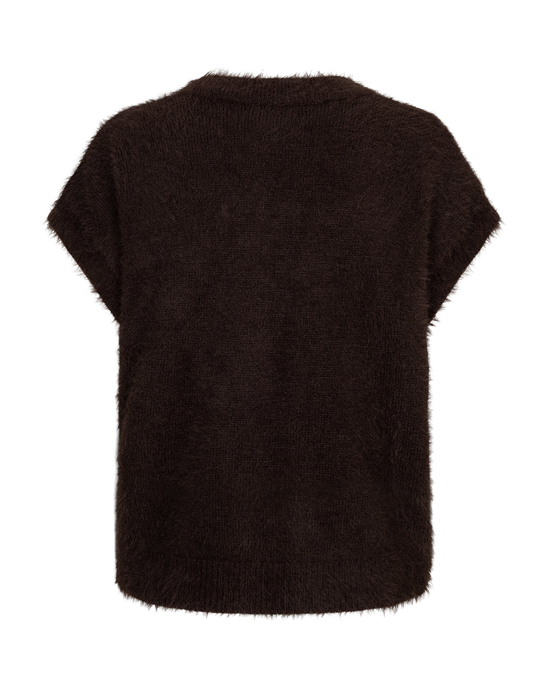 Red Button Sleeveless Fuzzy