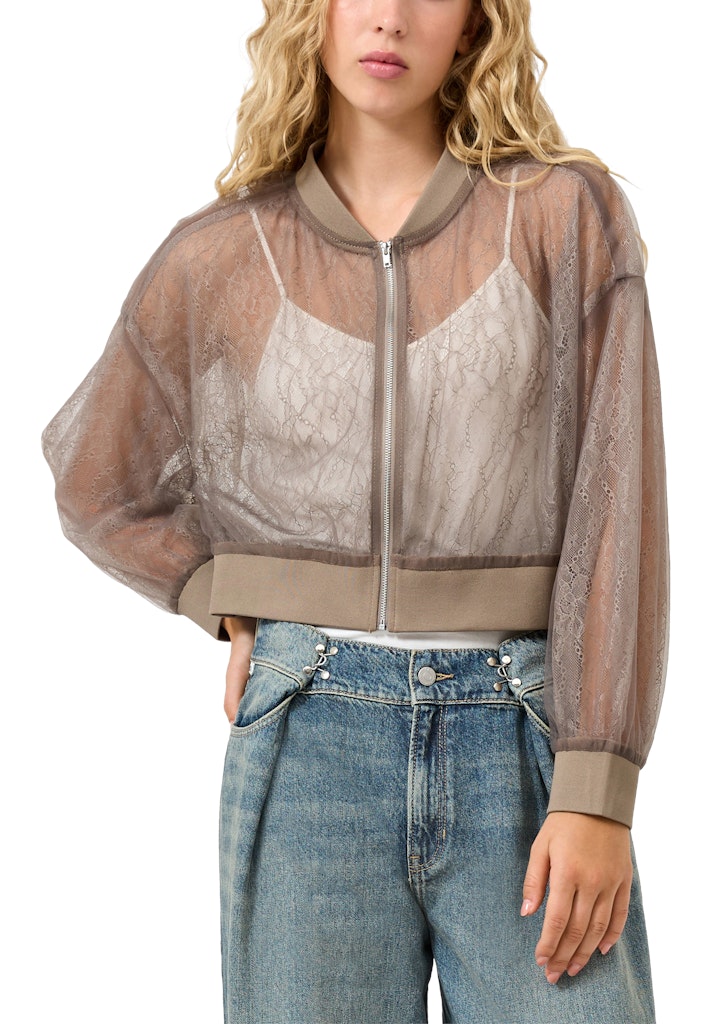 QS lace Cardigan Brown