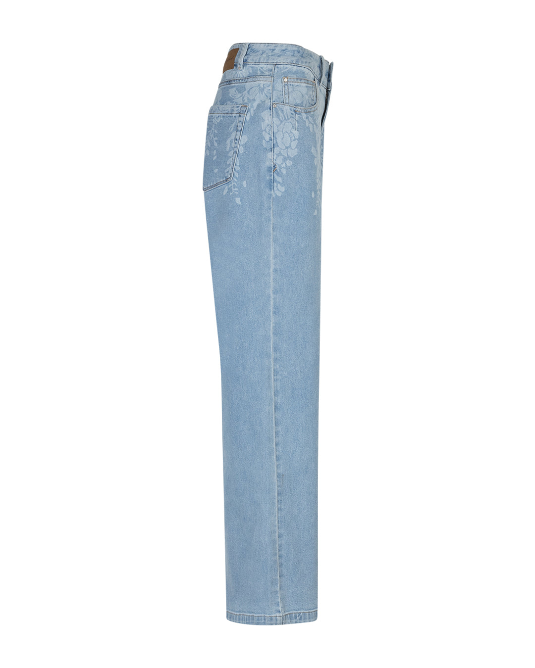 Red Button Colette flower denim