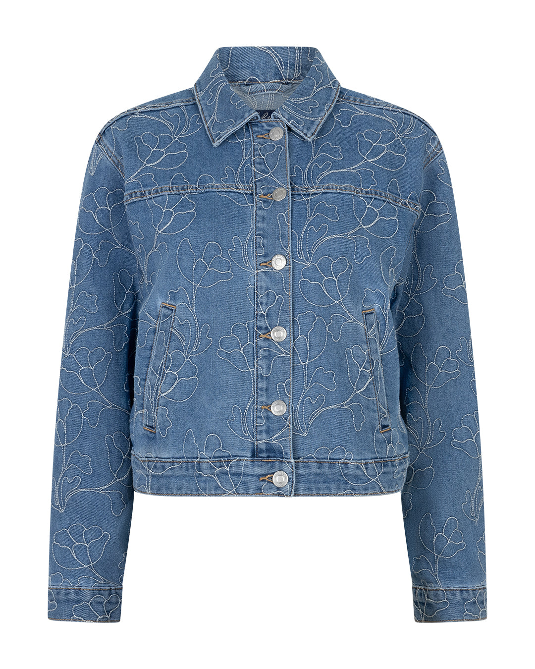Red button Sally Jacket embroidery