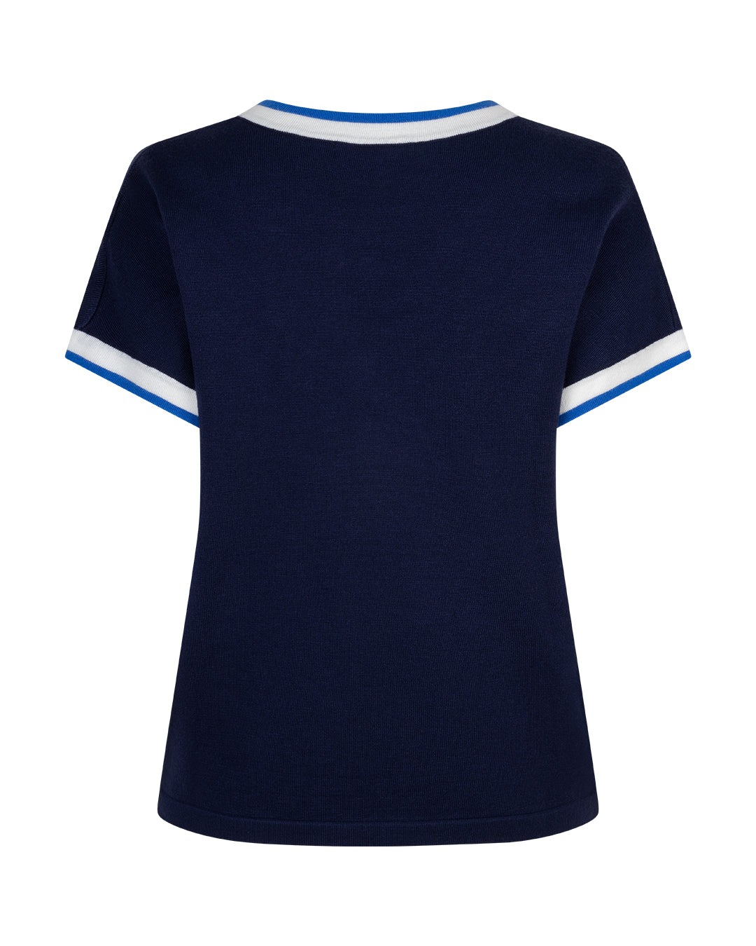 Red Button Jerry V-neck Striped