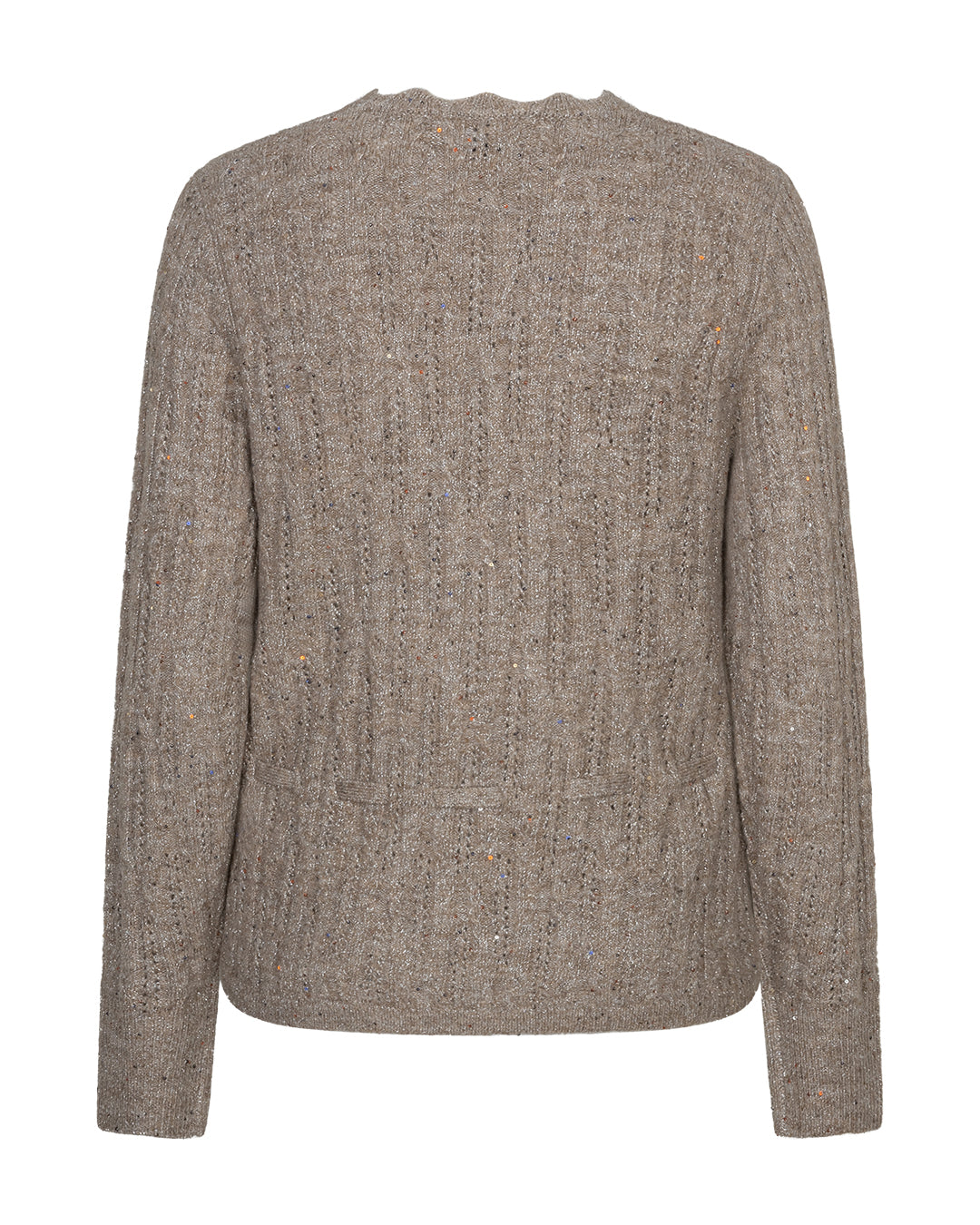 Red Button Cardigan Ajour Sparkle