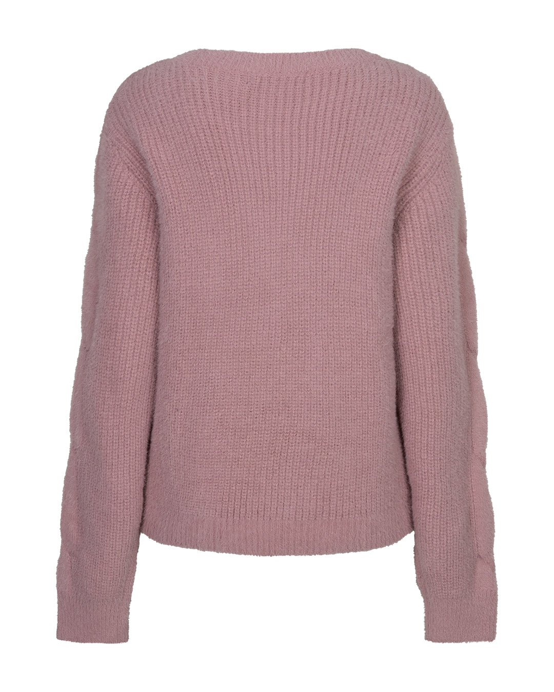 Red Button Sweet Fluffy Cable Sweater