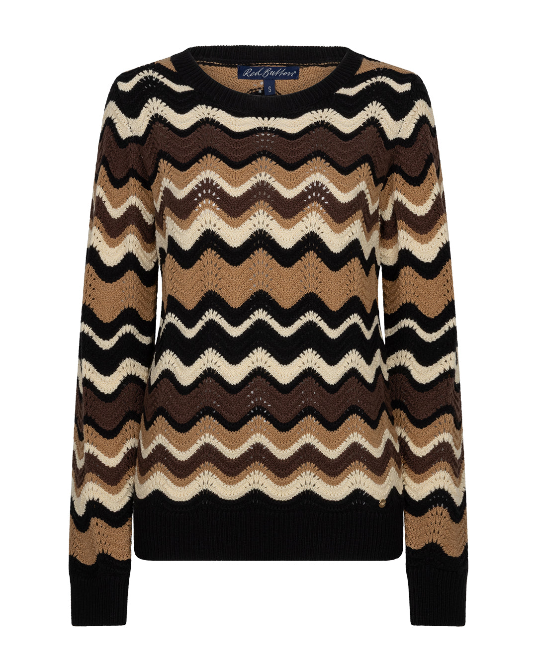 Red Button Sweater Fanny Stripe